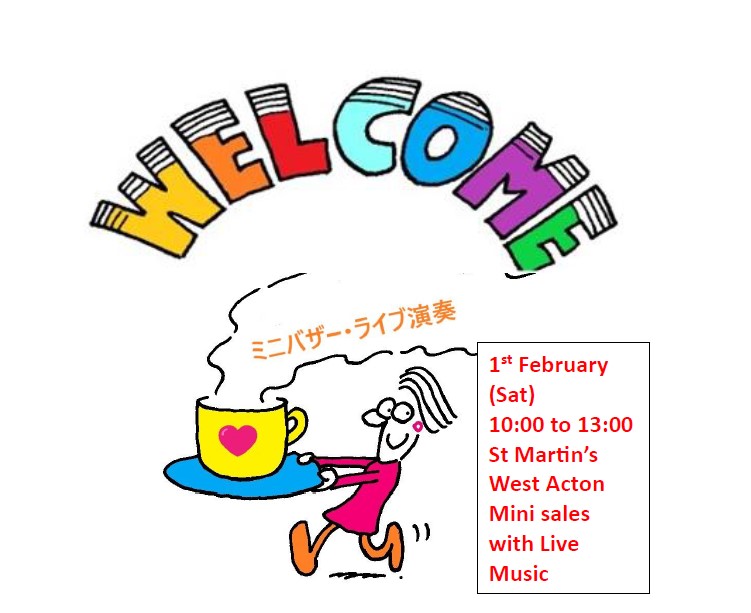 Welcome to tabletop sale and live music by Japanese Community Cafe